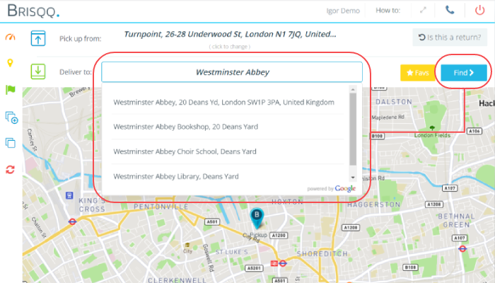 adding delivery drop-off address 2